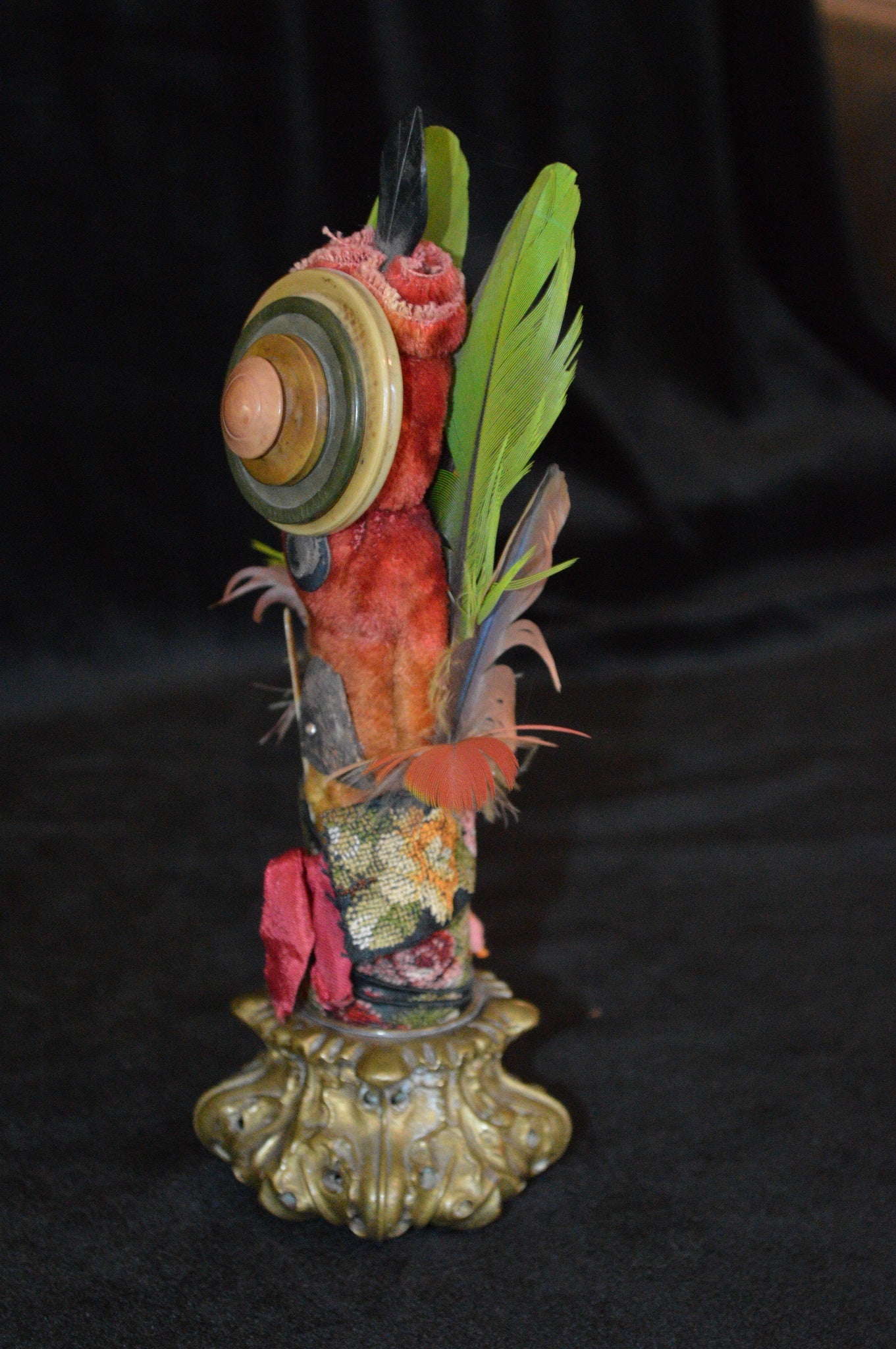 Assemblaged Messenger Figure by the late Pamela Adger